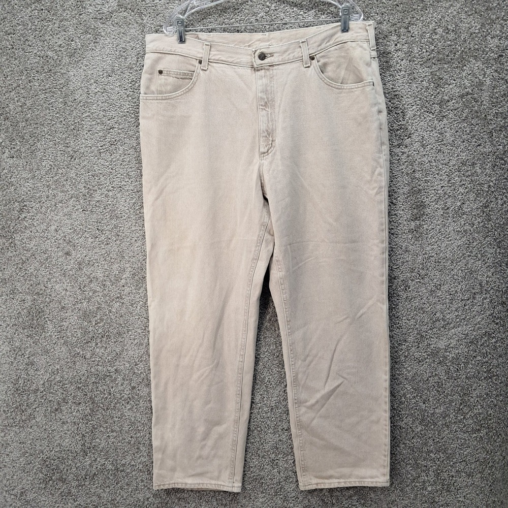 Riders by Lee Mens Relaxed Fit Tan Khaki Denim Jeans Measures 38x30